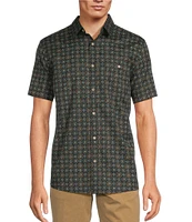 Rowm Short Sleeve Large Diamond Circle Print Shirt