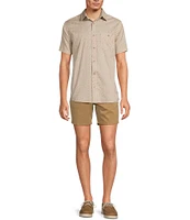 Rowm Short Sleeve Large Embroidered Diamond Print Shirt