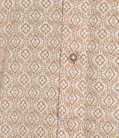 Rowm Short Sleeve Large Embroidered Diamond Print Shirt