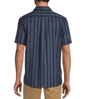 Rowm Short Sleeve Large Stripe Print Shirt