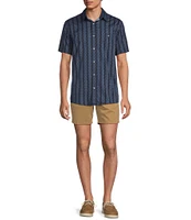 Rowm Short Sleeve Large Stripe Print Shirt