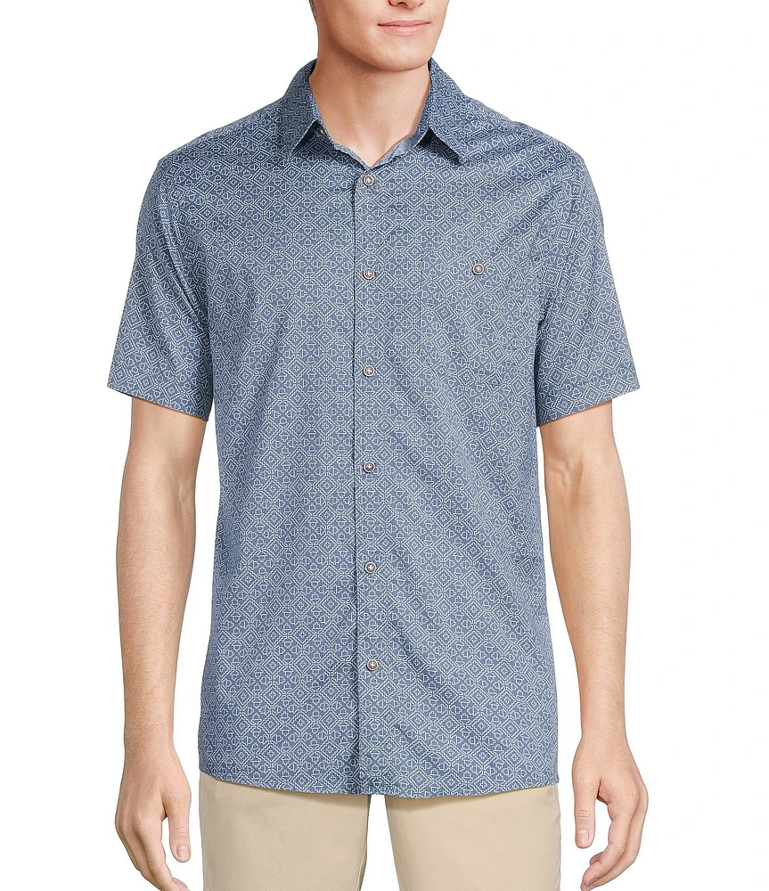 Rowm Short Sleeve Large Zigzag Print Shirt