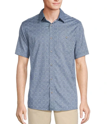 Rowm Short Sleeve Large Zigzag Print Shirt