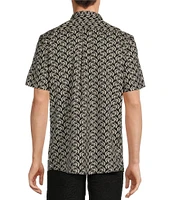 Rowm Short Sleeve Mini Leaf Print Shirt