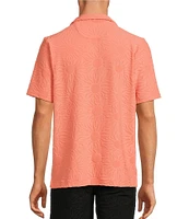 Rowm Short Sleeve Textured Solid Camp Shirt