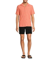 Rowm Short Sleeve Textured Solid Camp Shirt