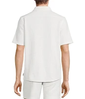 Rowm Short Sleeve Textured Solid Coatfront Shirt