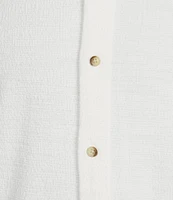 Rowm Short Sleeve Textured Solid Coatfront Shirt