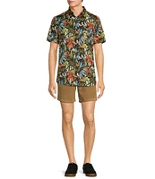 Rowm Short Sleeve Tropical Floral Print Shirt