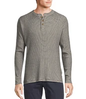 Rowm The Camper Long Sleeve Garment Washed Solid Waffle Henley Shirt