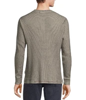 Rowm The Camper Long Sleeve Garment Washed Solid Waffle Henley Shirt