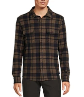 Rowm The Keeper Long Sleeve Plaid Button Down Knit Shirt