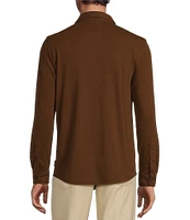 Rowm The Keeper Long Sleeve Solid Jersey Button Down Knit Shirt