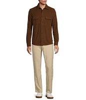 Rowm The Keeper Long Sleeve Solid Jersey Button Down Knit Shirt