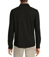 Rowm The Keeper Long Sleeve Solid Jersey Button Down Knit Shirt