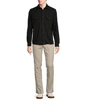 Rowm The Keeper Long Sleeve Solid Jersey Button Down Knit Shirt