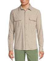 Rowm The Keeper Long Sleeve Solid Jersey Button Down Knit Shirt