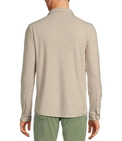 Rowm The Keeper Long Sleeve Solid Jersey Button Down Knit Shirt