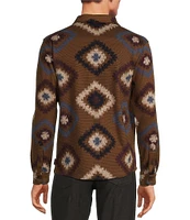 Rowm The Keeper Long Sleeve Southwestern Jacquard Button Down Knit Shirt