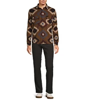 Rowm The Keeper Long Sleeve Southwestern Jacquard Button Down Knit Shirt