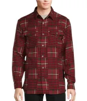 Rowm The Lodge Collection Long Sleeve Jacquard Patchwork Shirt Jacket