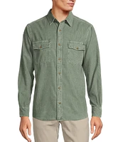 Rowm The Nomad Long Sleeve Garment Dyed Solid Washed Corduroy Shirt