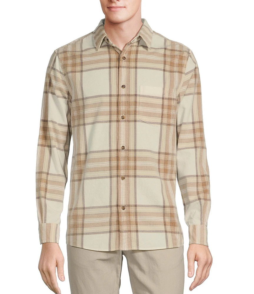 Rowm The Nomad Long Sleeve Plaid Washed Corduroy Shirt