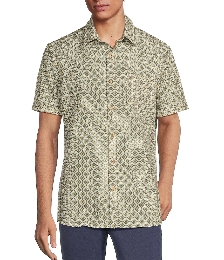 Rowm Tourister Rec & Relax Short Sleeve Diamond Print Shirt