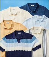 Rowm Tourister Short Sleeve Chunky Twill Sweater Button Front Shirt