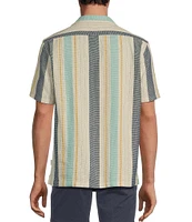 Rowm Tourister Short Sleeve Multi Stripe Camp Button Front Shirt