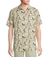 Rowm's Outsider's Oasis Short Sleeve Banana Leaf Print Shirt