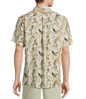 Rowm's Outsider's Oasis Short Sleeve Banana Leaf Print Shirt