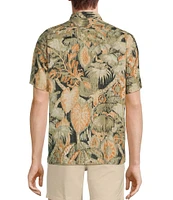 Rowm's Outsider's Oasis Short Sleeve Ikap Tropical Print Shirt