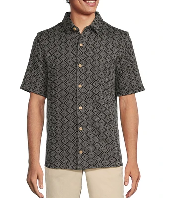 Rowm's Outsider's Oasis Short Sleeve Jacquard Weekender Coatfront