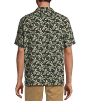 Rowm's Outsider's Oasis Short Sleeve Leaf Print Shirt