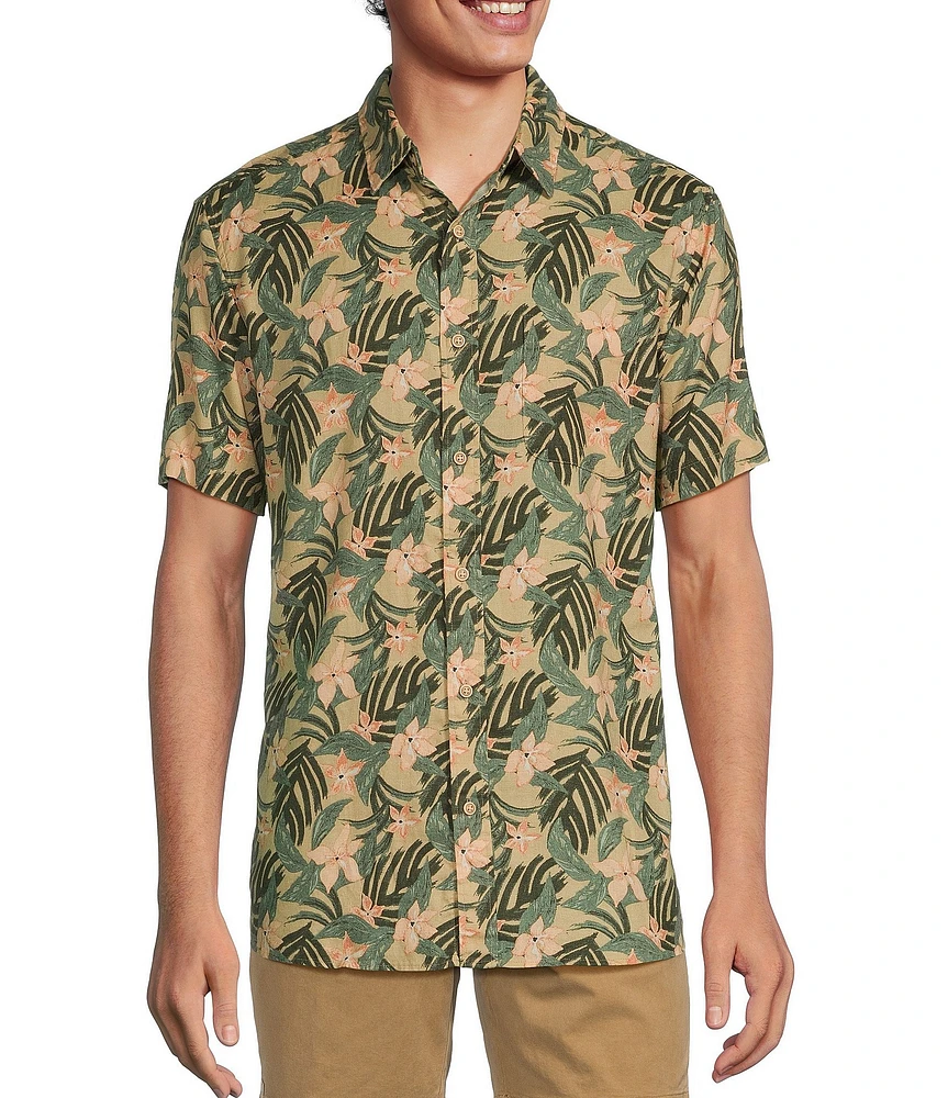 Rowm's Outsider's Oasis Short Sleeve Medium Floral Print Shirt