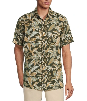 Rowm's Outsider's Oasis Short Sleeve Palm Print Shirt