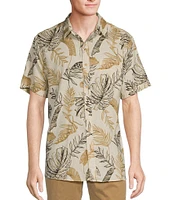 Rowm's Outsider's Oasis Short Sleeve Textured Palm Print Shirt
