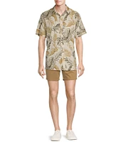 Rowm's Outsider's Oasis Short Sleeve Textured Palm Print Shirt