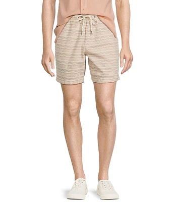 Rowm's Outsider's Oasis Slub Striped 7#double; Inseam Shorts