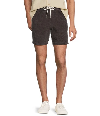 Rowm's Outsider's Oasis Solid Drawstring Corduroy Dyed Solid 7#double; Inseam Shorts