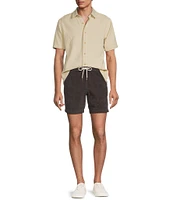 Rowm's Outsider's Oasis Solid Drawstring Corduroy Dyed Solid 7#double; Inseam Shorts