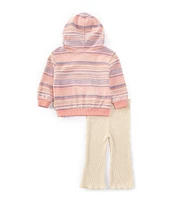 Roxy Baby Girls 12-24 Months Long Sleeve Baja Striped Hoodie & Solid Flare-Leg Jogger Pants Set