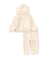 Roxy Baby Girls 12-24 Months Long Sleeve Graphic Fleece Hoodie & Matching Fleece Jogger Pant Set