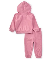 Roxy Baby Girls 12-24 Months Long Sleeve Logo Fleece Hoodie & Matching Fleece Jogger Pant Set