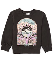 Roxy Big Girls 7-16 Long Sleeve Promo Oversized Fleece Graphic Sweatshirt