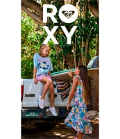 Roxy Big Girls 7-16 Paradise Found Ruffle Sleeve Smocked Tropical Print Midi Dress