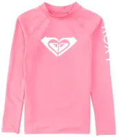 Roxy Big Girls 7-16 Raglan Long Sleeve Whole Hearted Logo Rash Guard Top