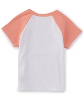 Roxy Big Girls 7-16 Raglan Sleeve Scripted-Logo Rib T-Shirt