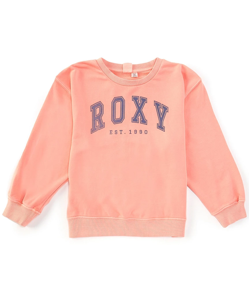 Roxy Big Girls 7-16 Roxy Arch Oversized Crew Neck Fleece Sweatshirt